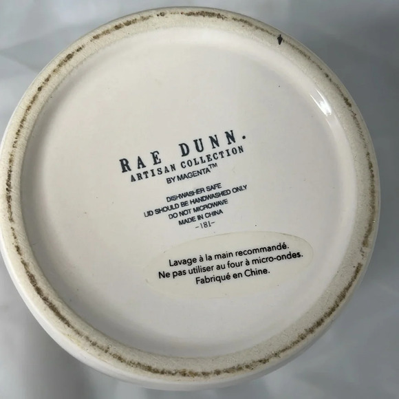 RAE DUNN Marshmallow Cannister Artisan Collection by Magenta White Black - Picture 4 of 7